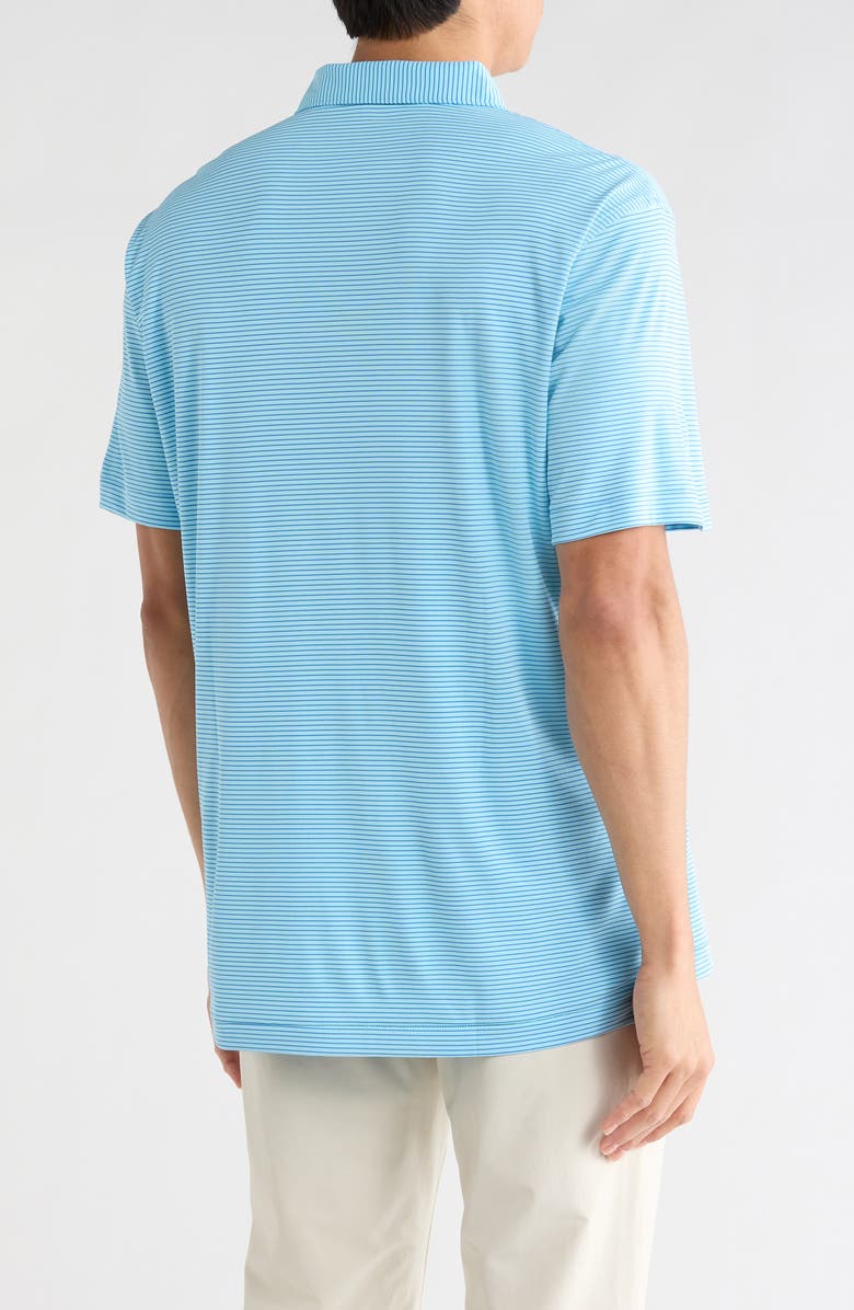 Peter Millar Stripe Featherweight Performance Polo, Alternate, color, Seaport Blue