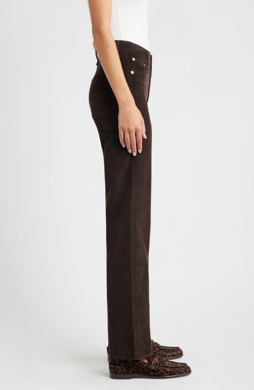 Rag & Bone Harlow Corduroy Straight Leg Pants In Brown