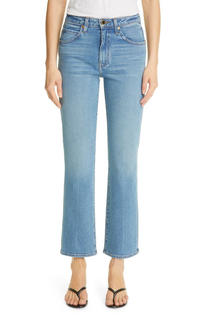 Khaite High Waist Flare Jeans, Main, color,