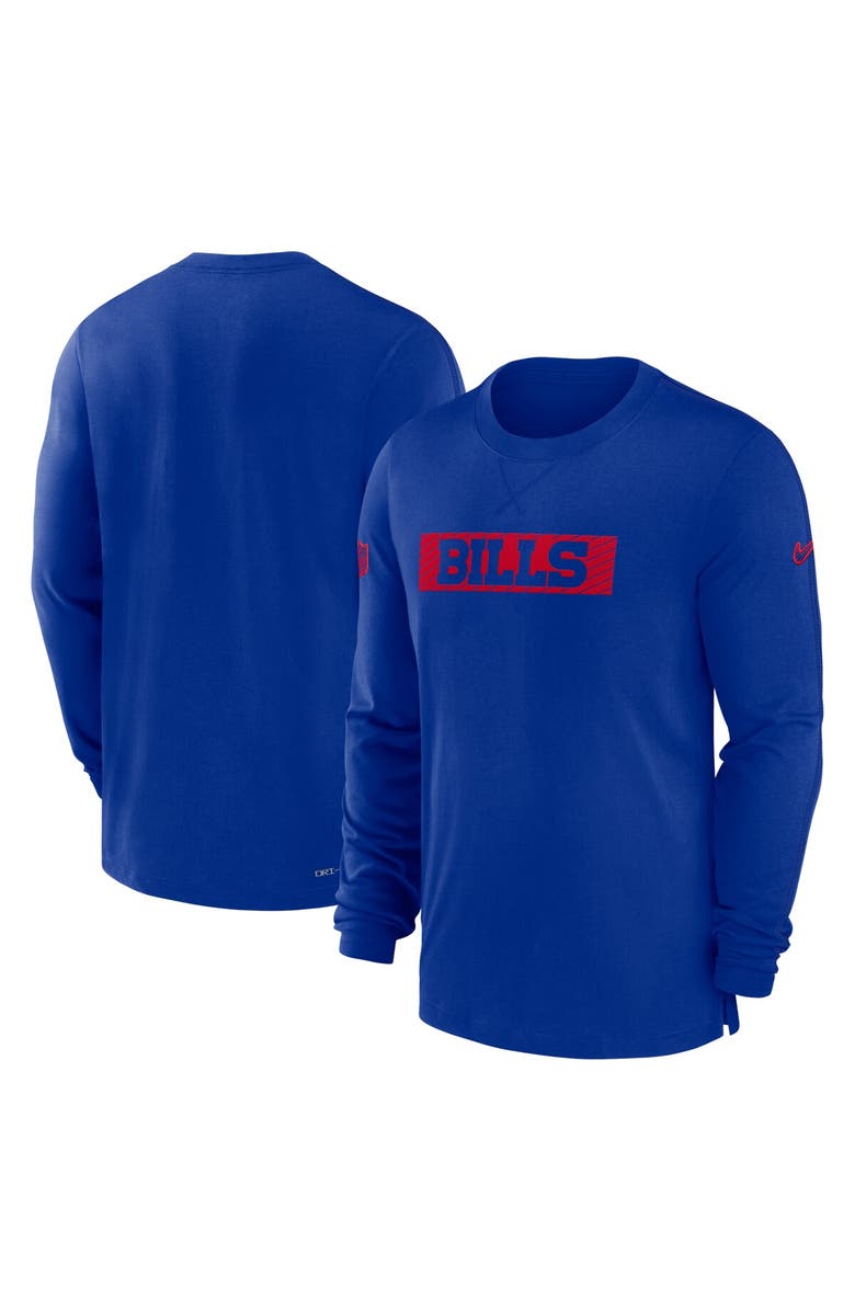 Nike Men's Nike Royal Buffalo Bills Sideline Player Performance Long Sleeve T-Shirt, Main, color, Royal