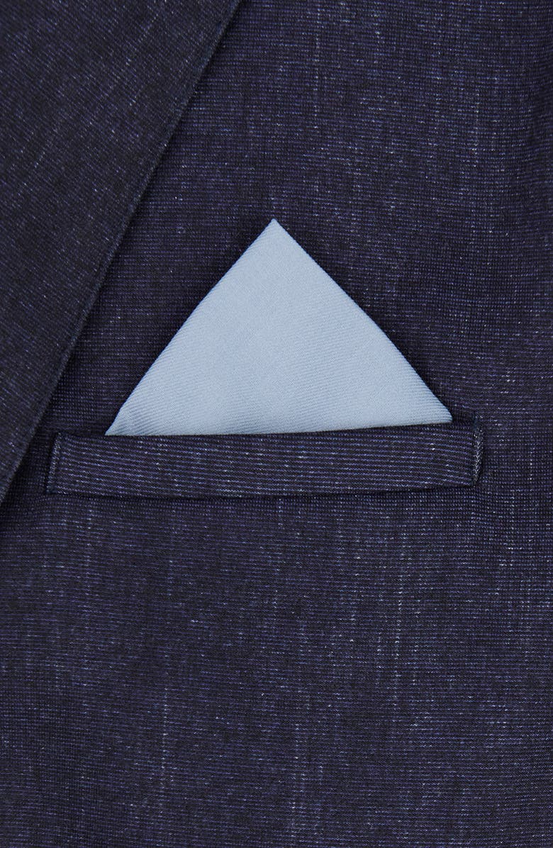 Brooklyn Brigade Solid Cotton Pocket Square, Alternate, color, Dusty Blue