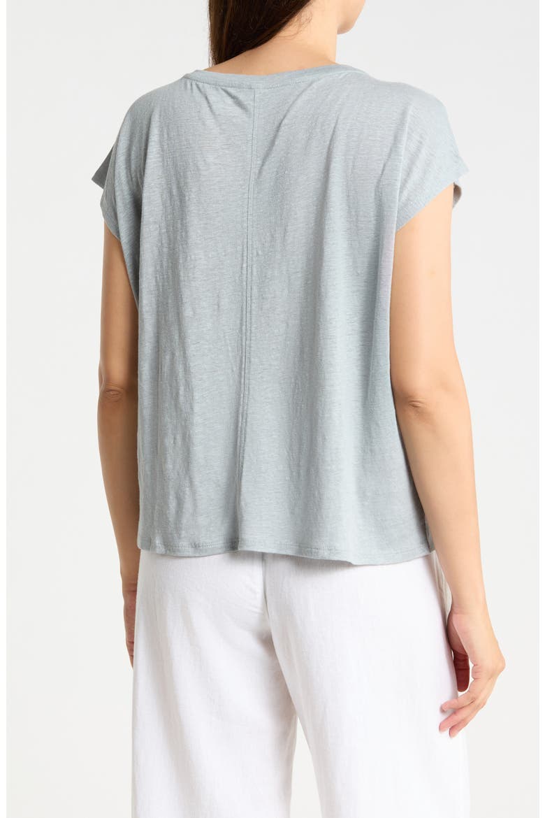 V-Neck Organic Linen T-Shirt, Alternate, color, GEYSR