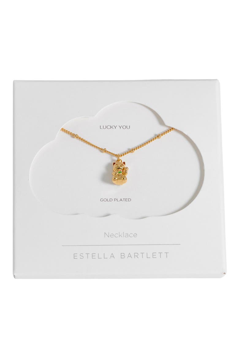 Lucky Cat Pendant Necklace, Alternate, color, SILVER/GOLD
