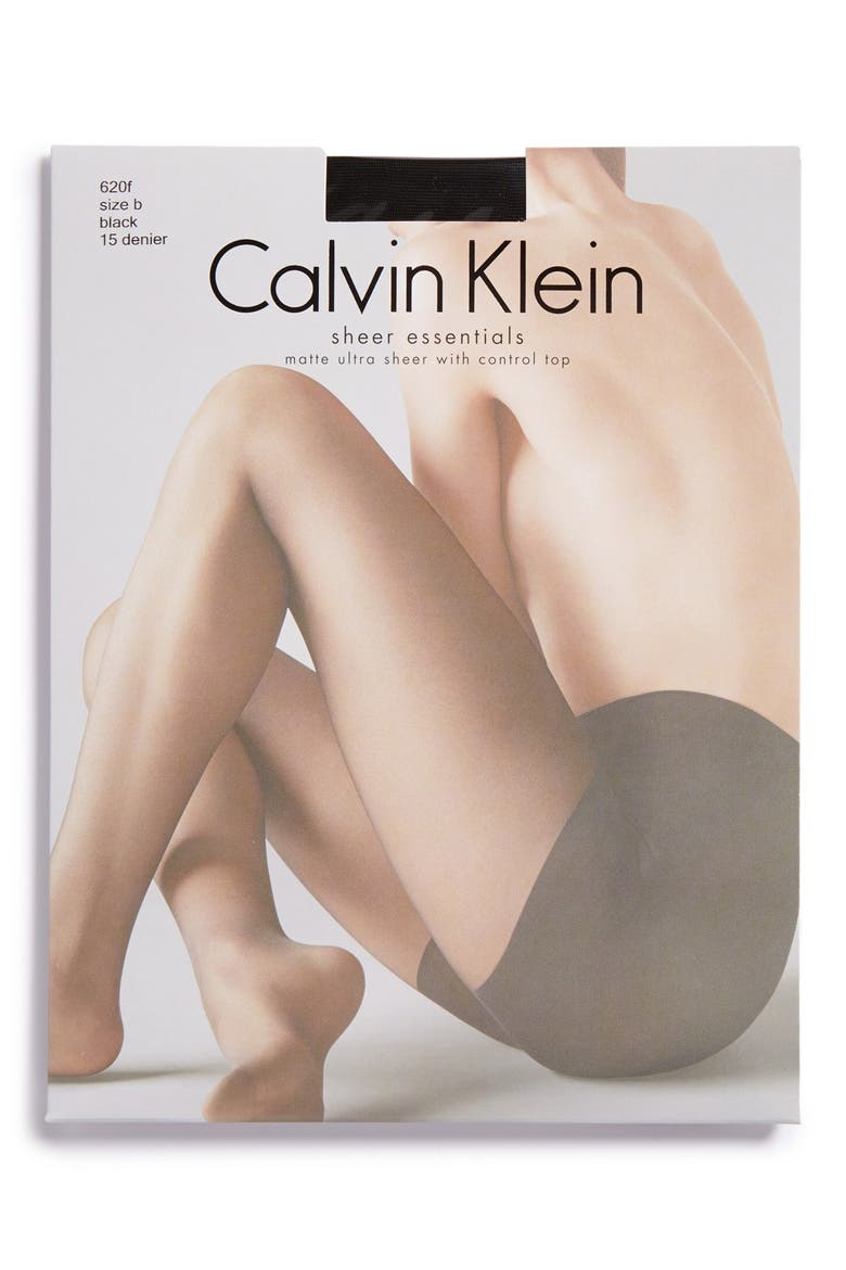 'Sheer Essentials - Matte Ultra Sheer' Control Top Pantyhose, Alternate, color, BLACK