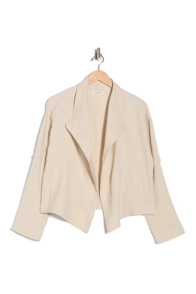 Textured Drape Jacket, Alternate, color, HEATHER OATMEAL