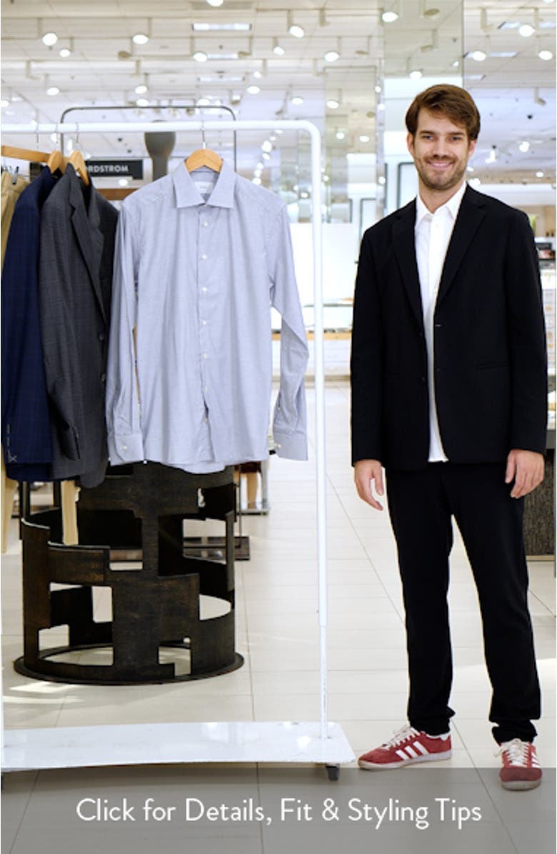 Slim Fit Microcheck Mélange Cotton Dress Shirt, sales video thumbnail