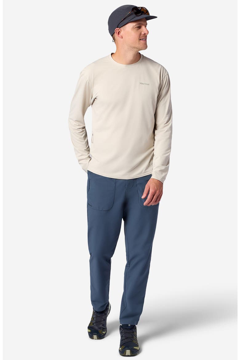 AirExchange SolarShield UPF Long Sleeve Crewneck T-Shirt, Alternate, color, BIRCH BARK