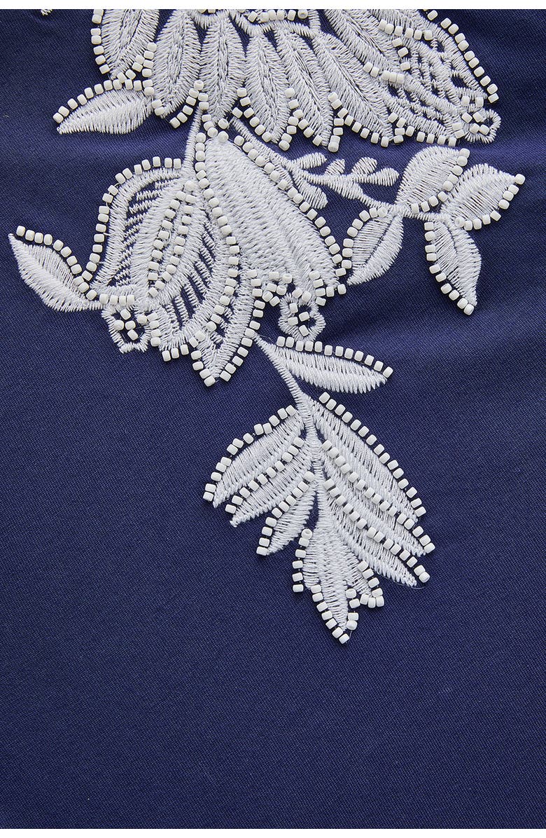 Exquise Haven Sleek Embellished T-Shirt, Alternate, color, Navy Blue