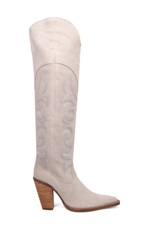 Dingo Primadonna Pointed Toe Over The Knee Western Boot In White