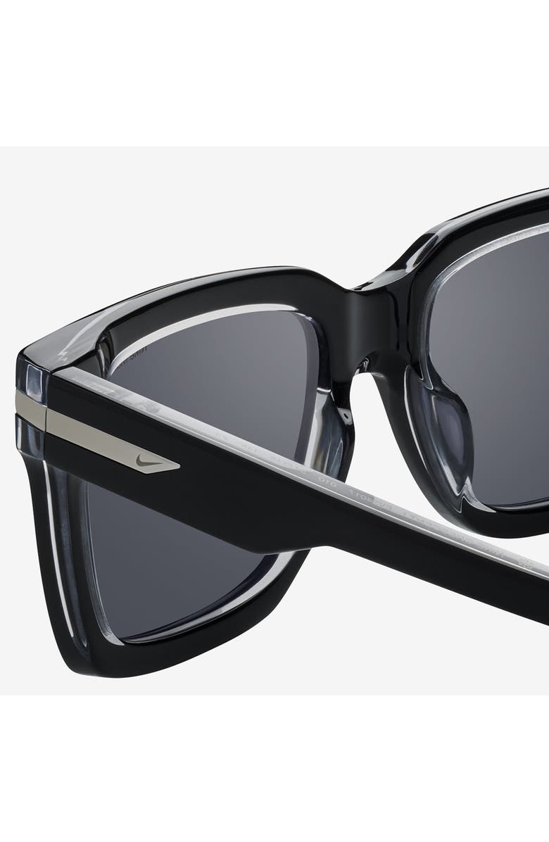 Nike Crescent I 54mm Rectangular Sunglasses, Alternate, color, Black / Grey