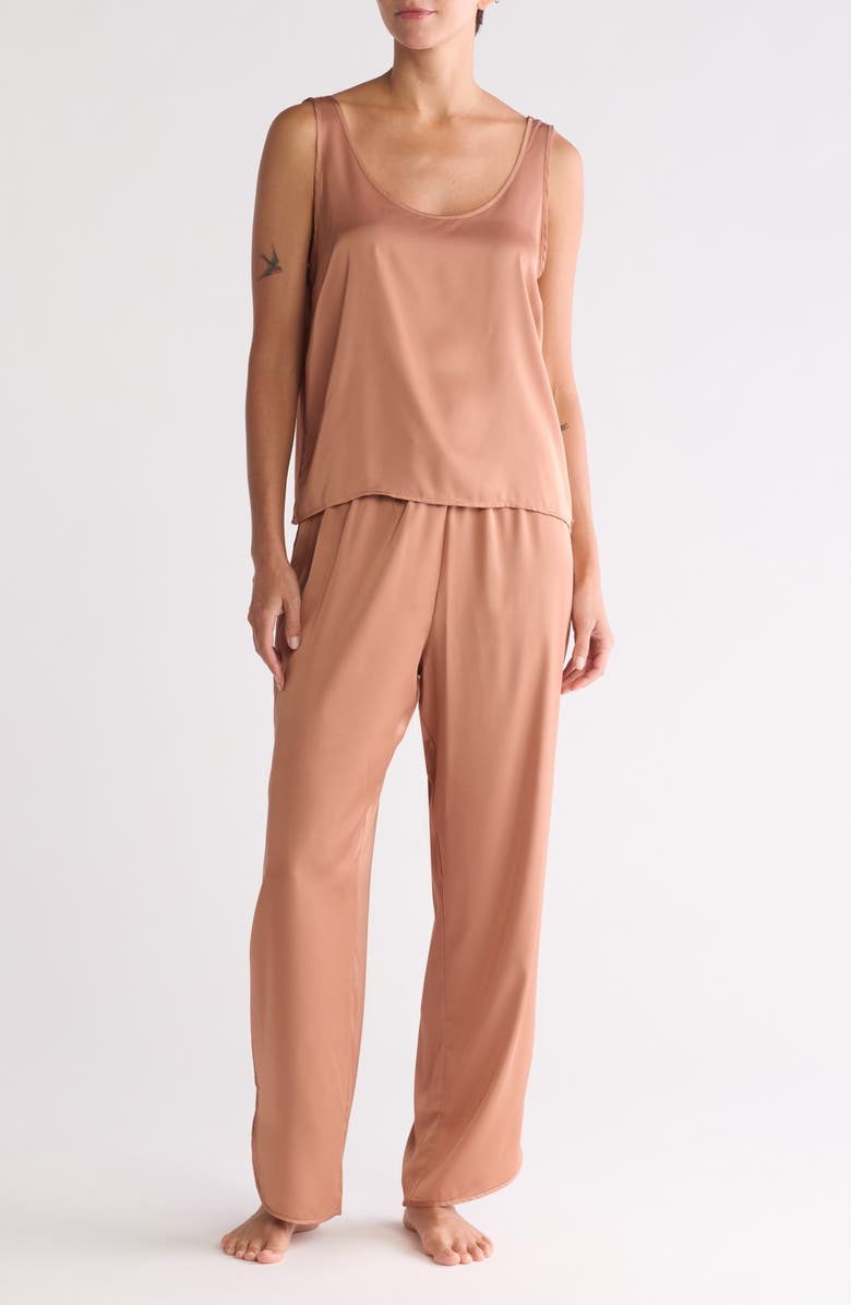 Danskin Satin Long Pajamas, Main, color, 
