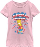 The Simpsons Girl's The Simpsons Festive Cool Man Bart  Graphic T-Shirt