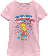 The Simpsons Girl's The Simpsons Festive Cool Man Bart  Graphic T-Shirt