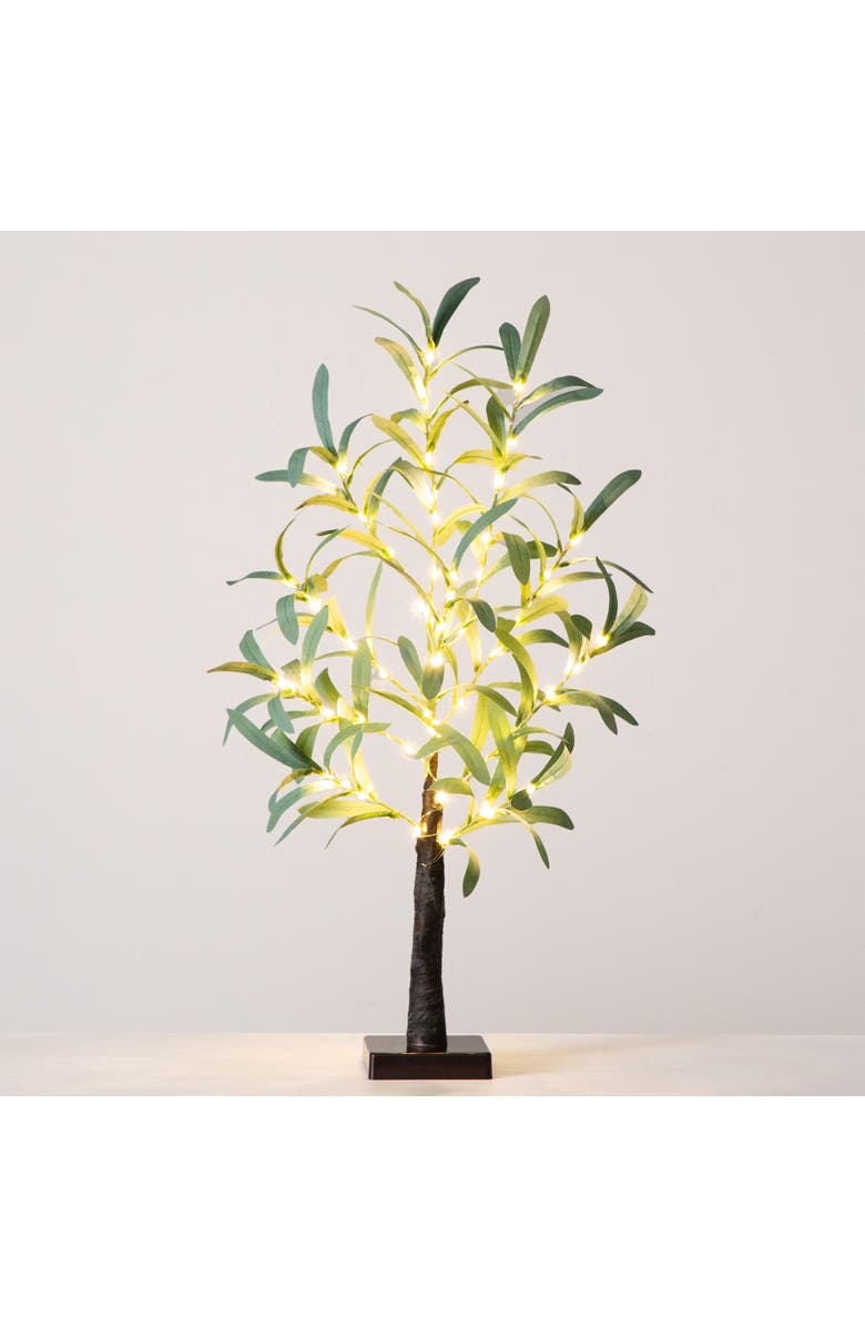 NEARLY NATURAL 2-ft Lighted Artificial Olive Tree with 60 Warm White LED Lights, Alternate, color, Green