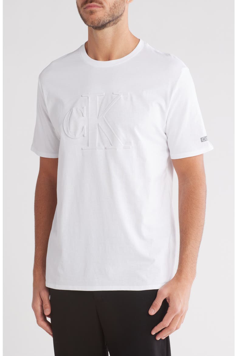 Embossed Monogram T-Shirt, Main, color, BRILLIANT WHITE