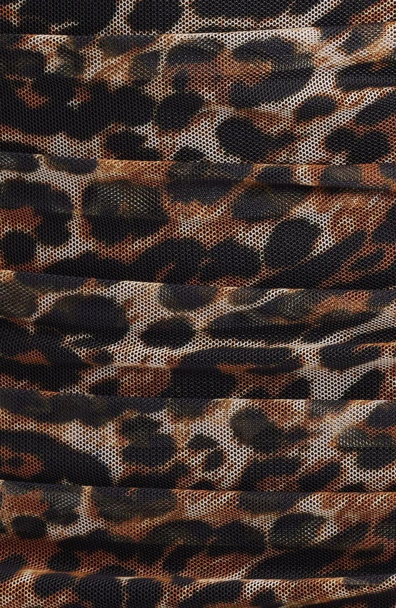 Jump Apparel Leopard Print Long Sleeve Minidress, Alternate, color, Black/ Brown