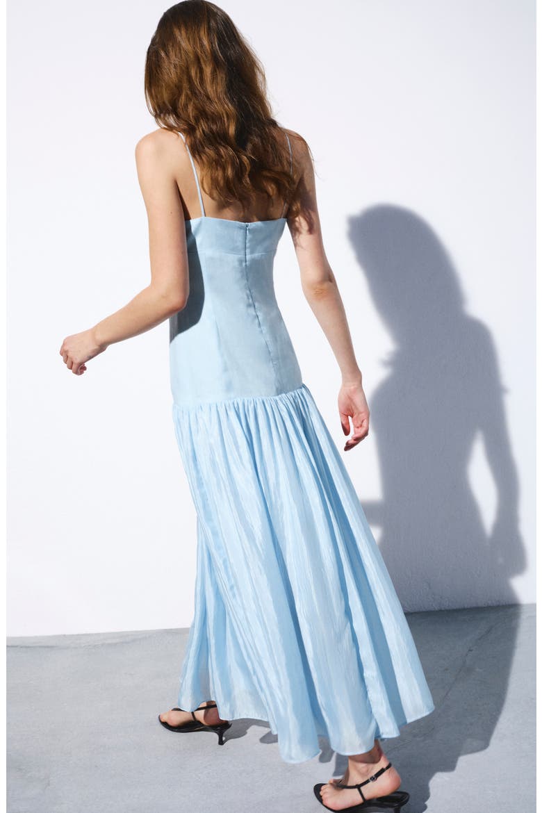 Ruched Sleeveless Maxi Dress, Alternate, color, SKY BLUE