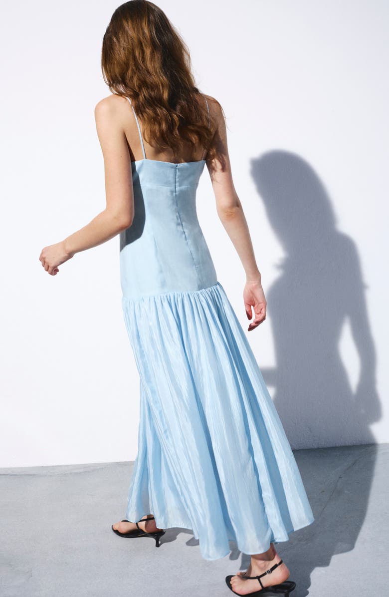 MANGO Ruched Sleeveless Maxi Dress, Alternate, color, 
