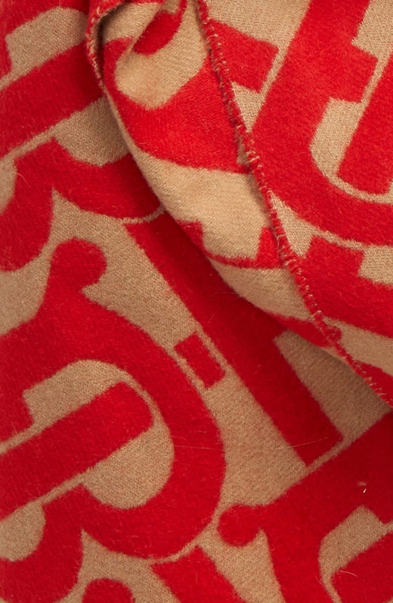 Burberry TB Monogram Jacquard Cashmere Scarf, Alternate, color, 
