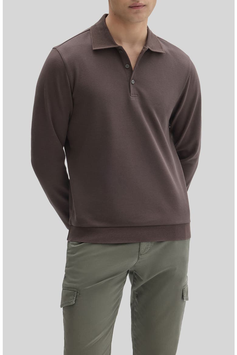 Elton Long Sleeve Polo, Alternate, color, ESPRESSO
