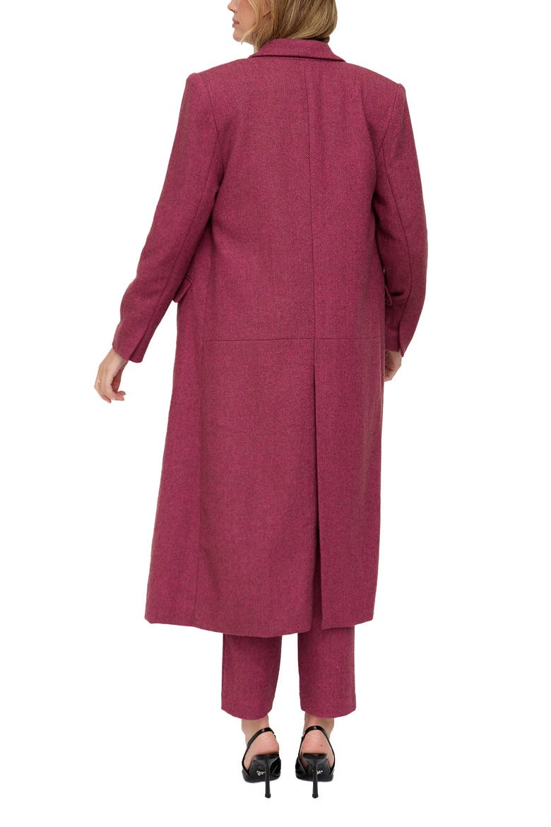 Jakki Tailored Herringbone Print Coat, Alternate, color, Pink