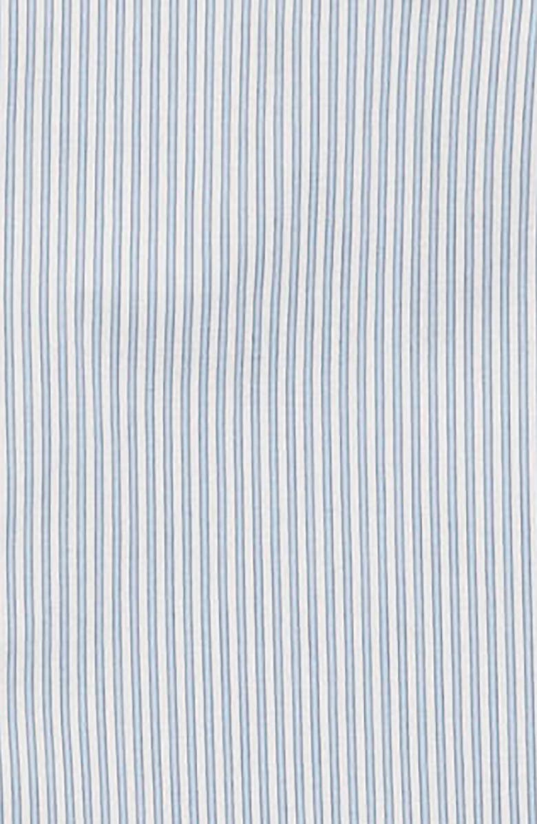 Hope & Henry Organic Long Sleeve Stretch Poplin Button Down Shirt, Alternate, color, Blue Ticking Stripe