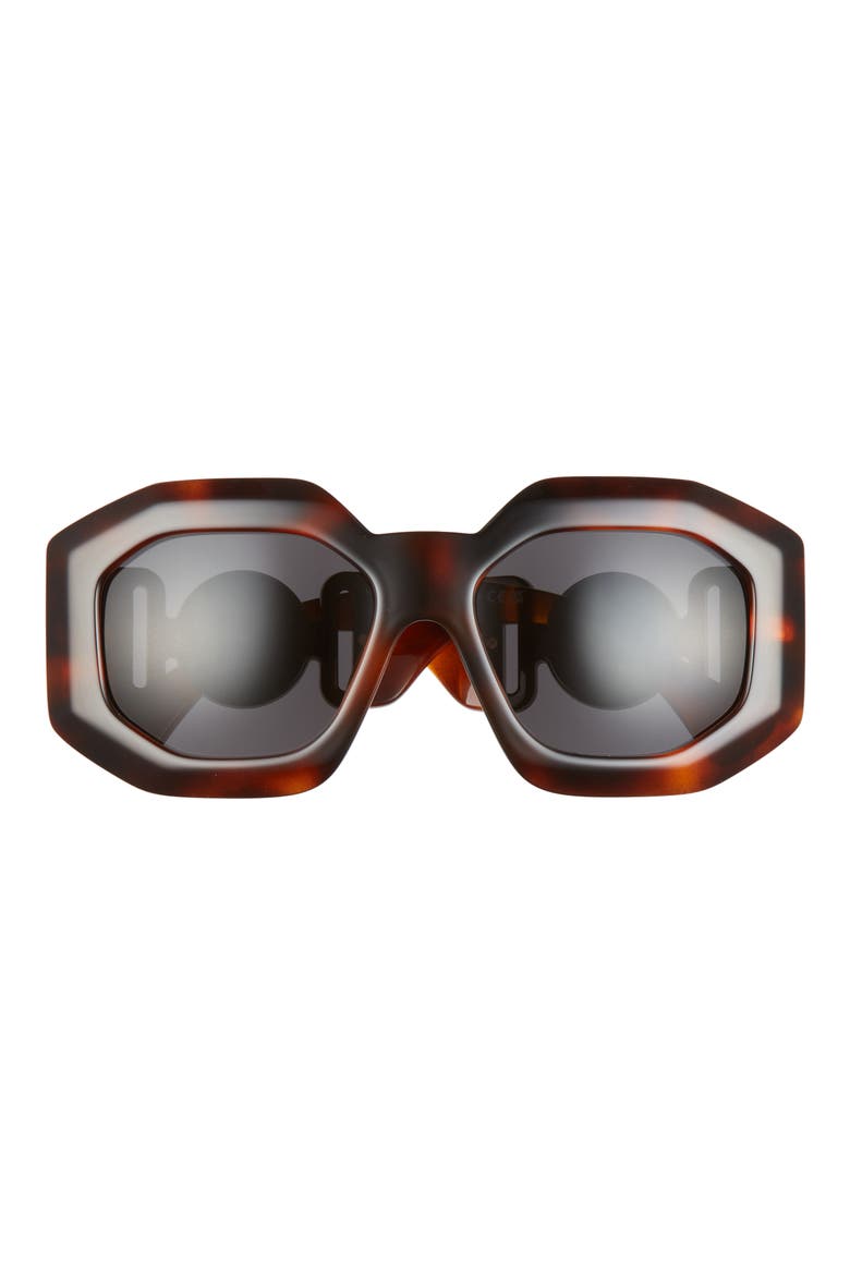 56mm Square Sunglasses, Main, color, HAVANA/ DARK GREY