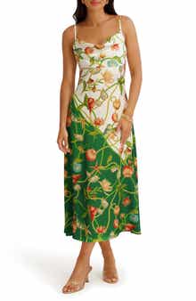 Printed Satin Slipdress