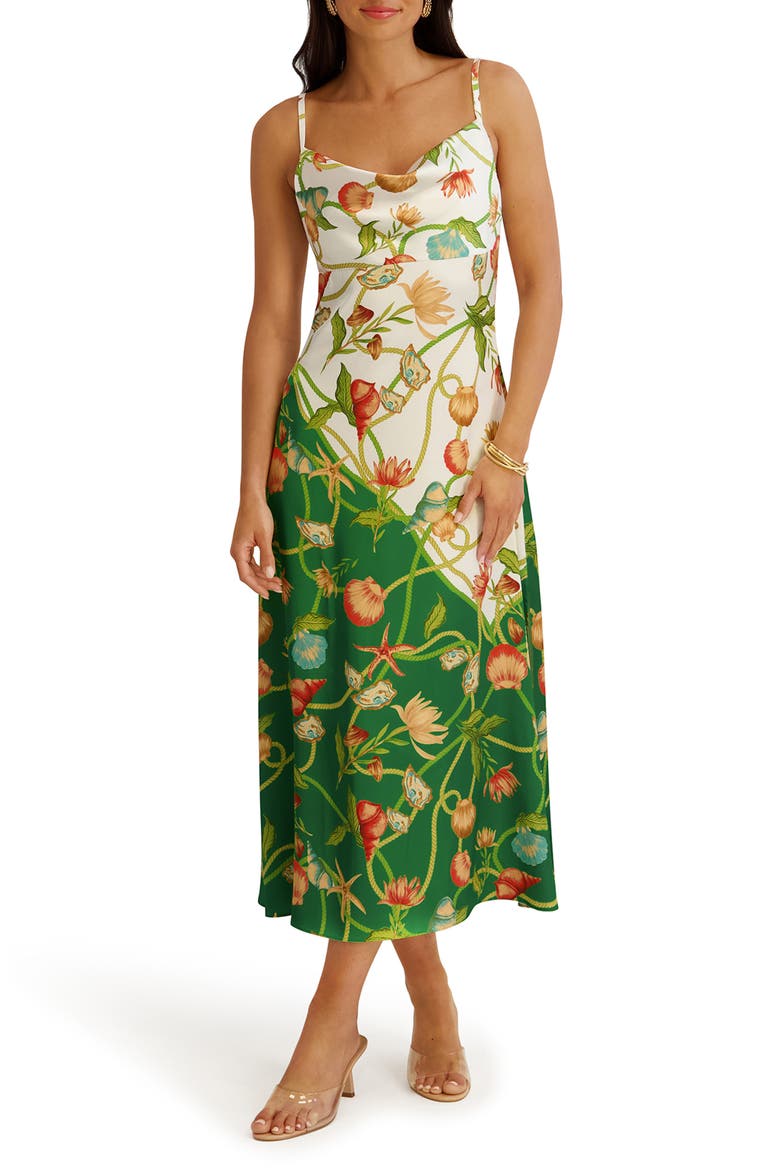 printed satin slip dress Ava Blue Felda Liberty Print Silk Satin Slip Dress LFrank