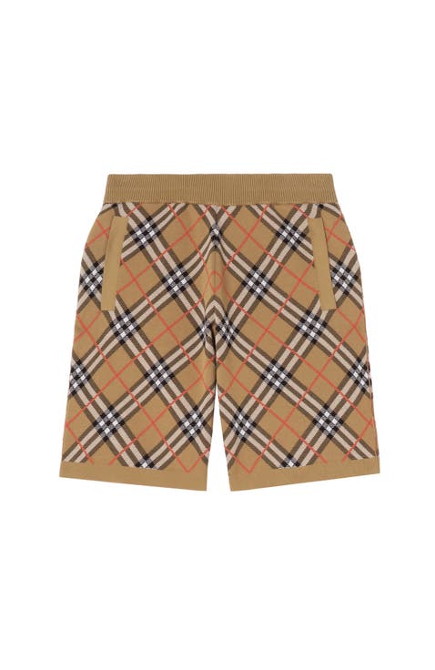 Check Cotton Blend Shorts