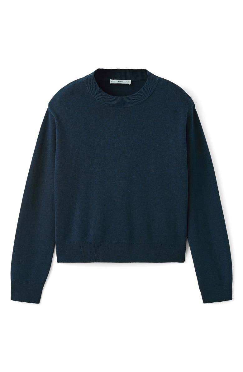 MANGO Crewneck Cotton 
Wool Blend Sweater, Alternate, color, Navy