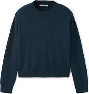 MANGO Crewneck Cotton & Wool Blend Sweater