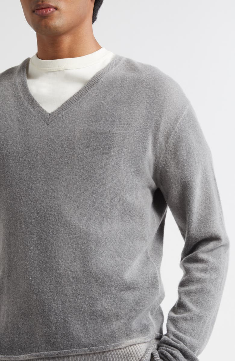 OUR LEGACY Parallel Merino Wool V-Neck Sweater, Alternate, color, Grey Spray Dye Cherub Wool