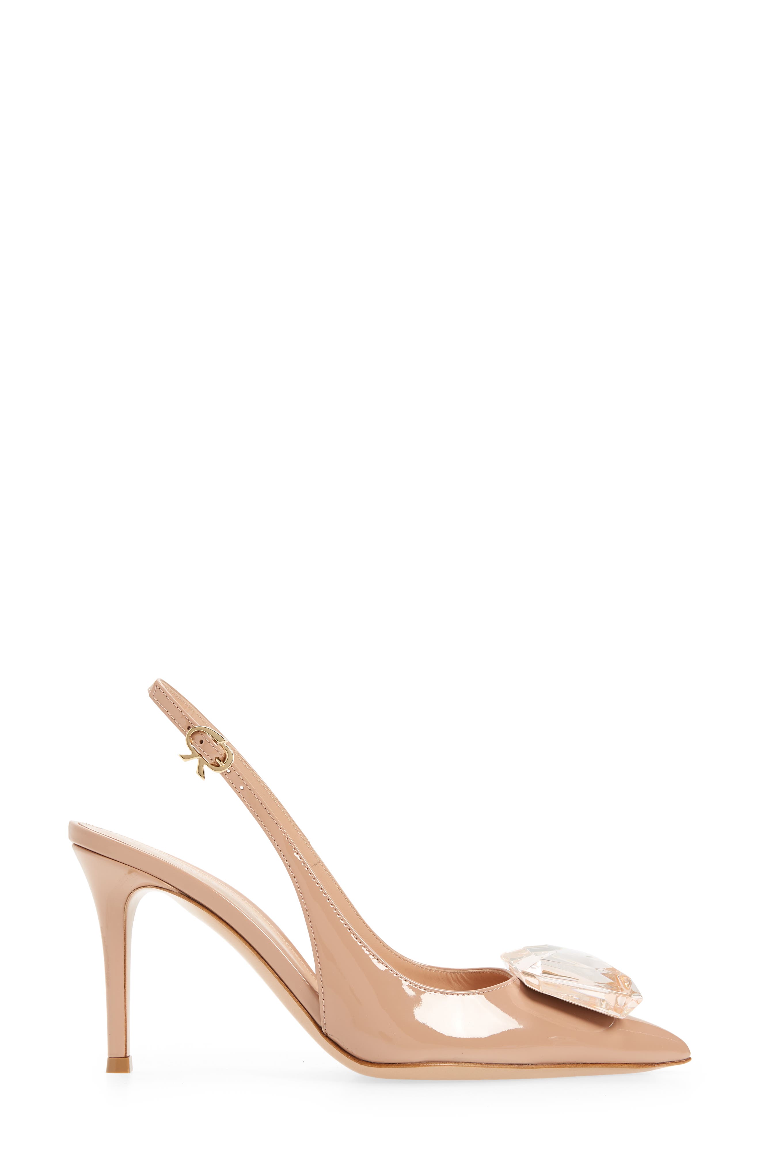 Gianvito Rossi Jaipur Sling Vernice Pointed Toe Slingback Pump, Alternate, color, 