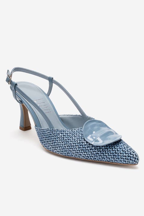 Levia Woven Pointed Toe Slingback Pump