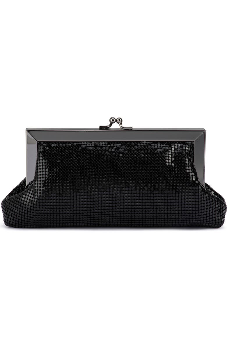 Olga Berg Zara Mesh Frame Clutch, Alternate, color, Black
