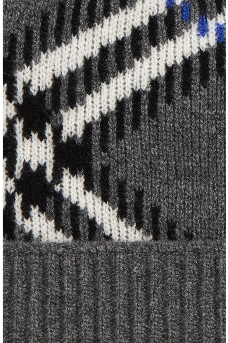 Core Jacquard Burberry Check Cashmere Blend Beanie, Alternate, color, MARLBOROUGH GREY