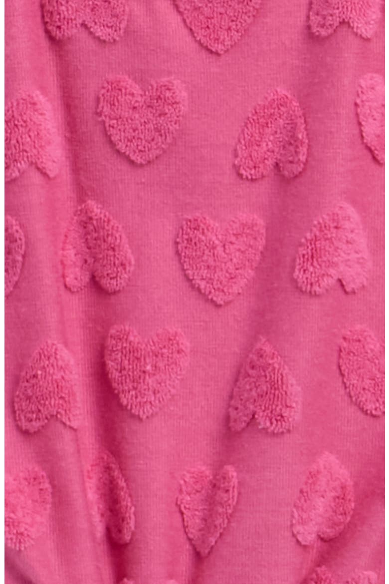 Kids' Terry Cloth Heart Romper, Alternate, color, HIBISCUS