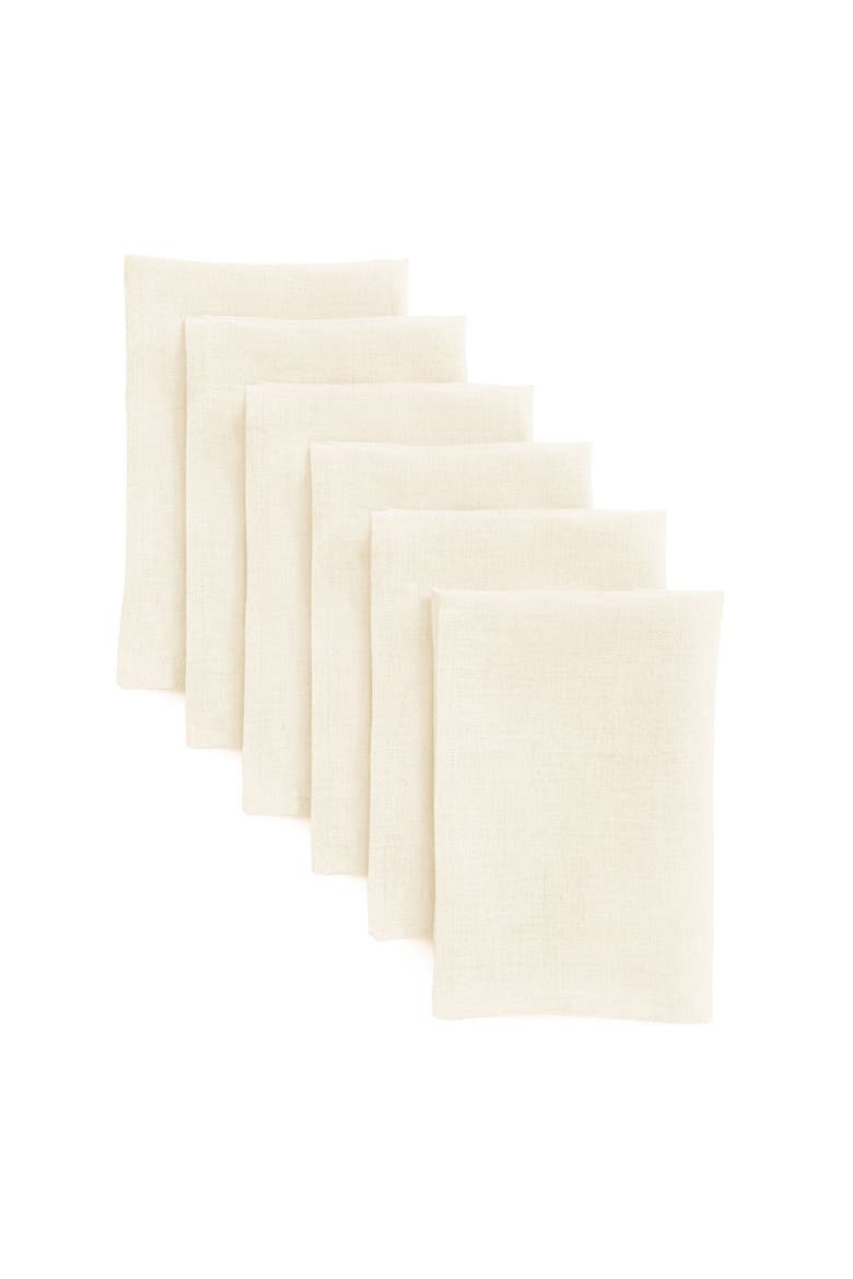 Linen Dinner Napkins Set of 6, 20 x 20" - Fete, Main, color, Ivory