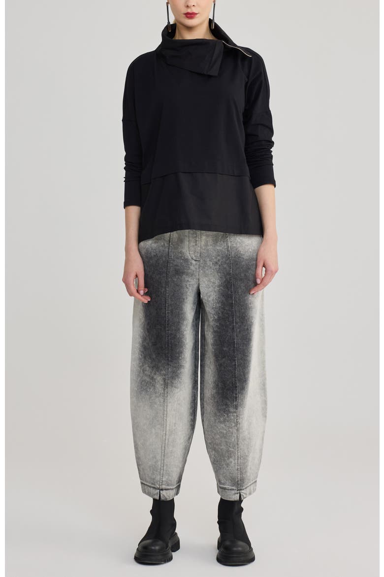 Livan Washed Cocoon Jeans, Alternate, color, Black Washed