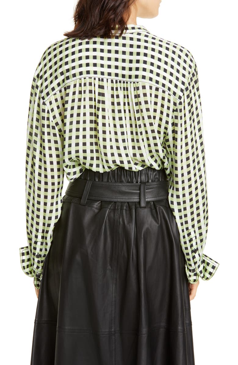 Proenza Schouler White Label Gingham Georgette Blouse, Main, color, 