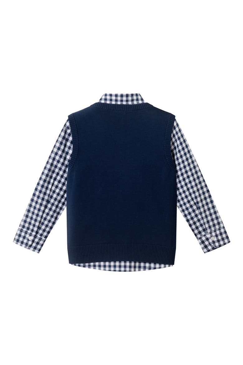Kids' Sweater Vest, Button-Up Shirt & Pull-On Pants Set, Alternate, color, NAVY