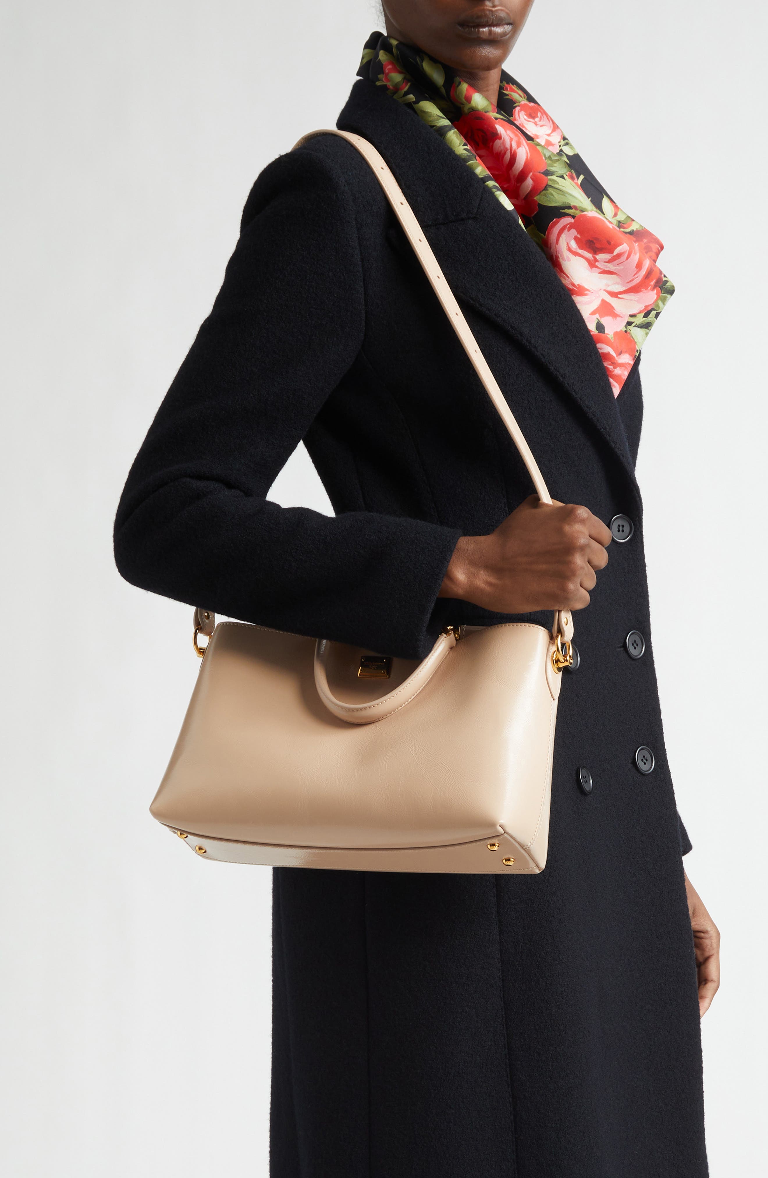My Sicily Leather Shoulder Bag, Alternate, color, 80095 NUDO 1