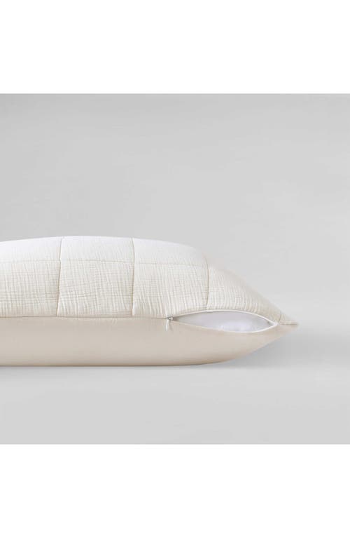 Calvin Klein Solid Quilted Cotton Gauze Pillow Sham In Neutral