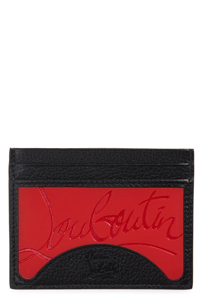 Kios Sneaker Sole Leather & TPU Card Case, Main, color, LOUB BLACK
