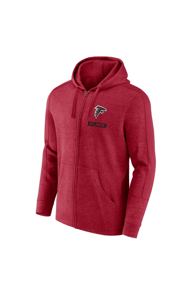 FANATICS Men's Fanatics  Heather Red Atlanta Falcons Gains Full-Zip Hoodie, Alternate, color, Heather Red