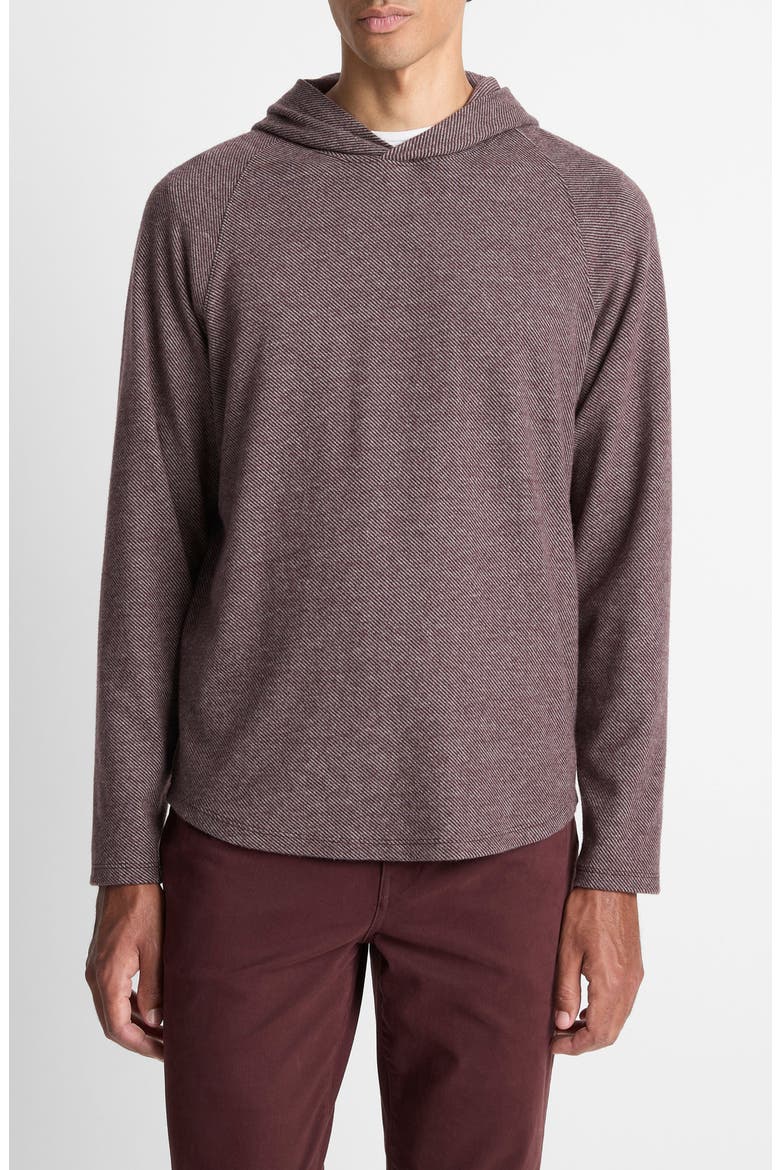 Broken Twill Hoodie, Main, color, PORT/HEATHER GREY