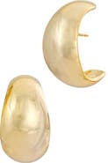 SAVVY CIE JEWELS Wide Moon Half Hoop Earrings