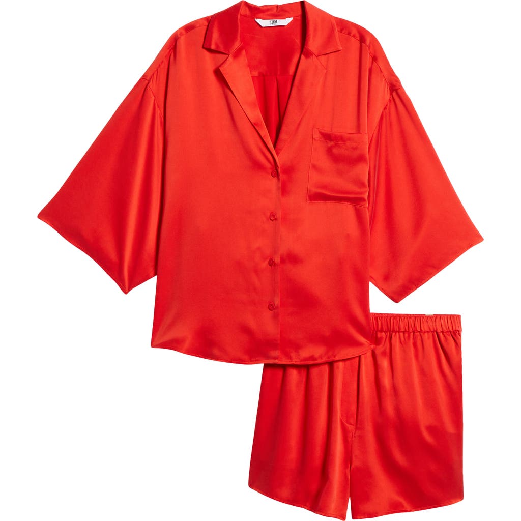 Lunya Washable Silk Button-up Short Pajamas