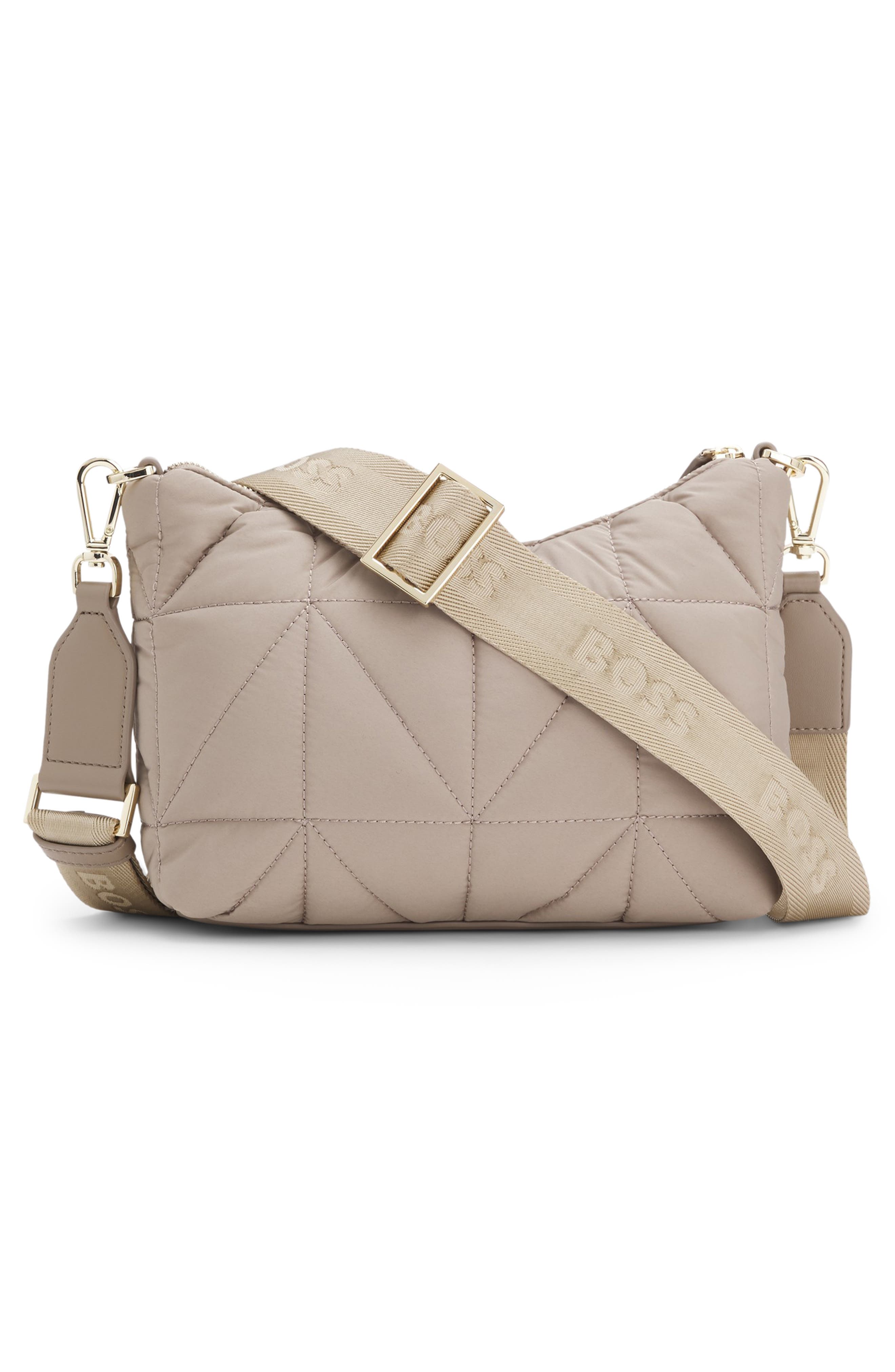 HUGO Palmah Quilted Crossbody Bag, Alternate, color, Open Brown